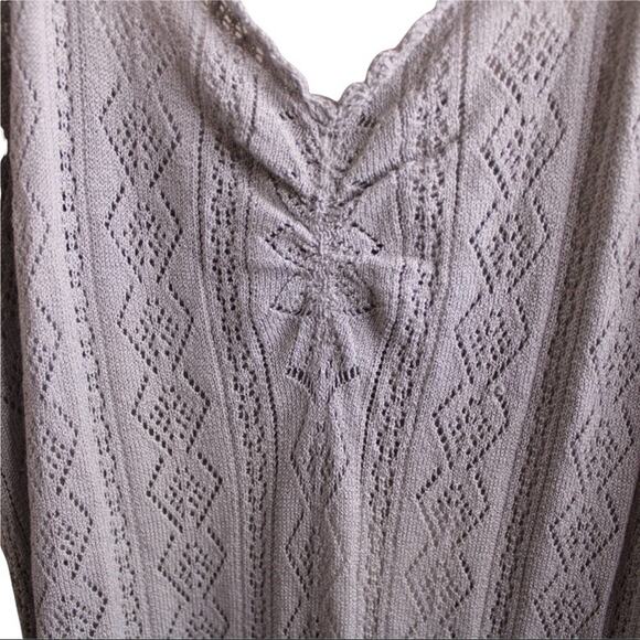 LoveShackFancy Lila Pointelle Slip Dress Petticoat Gray S - Picture 4 of 9